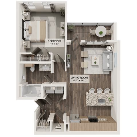 A2 Floor Plan at Terrassa Luxury Apartments, Florida